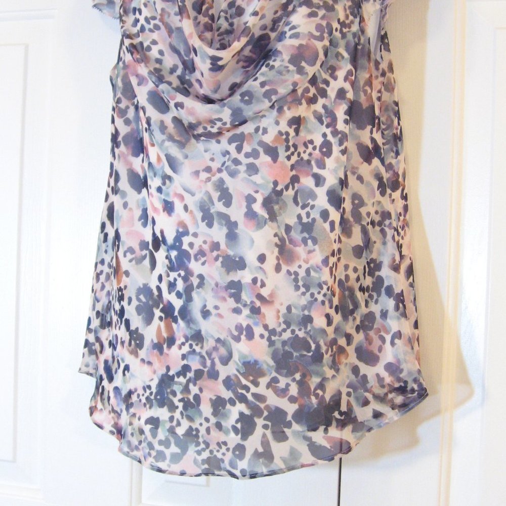 Whbm | Abstract Print Flutter Sleeve Blouse - image 6